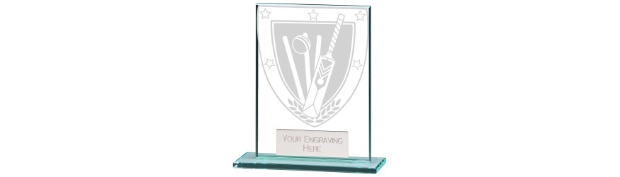 Millennium Cricket Glass Award - 6 Sizes - 80mm - 180mm Millennium Cricket Glass Award - 6 Sizes - 80mm - 180mm